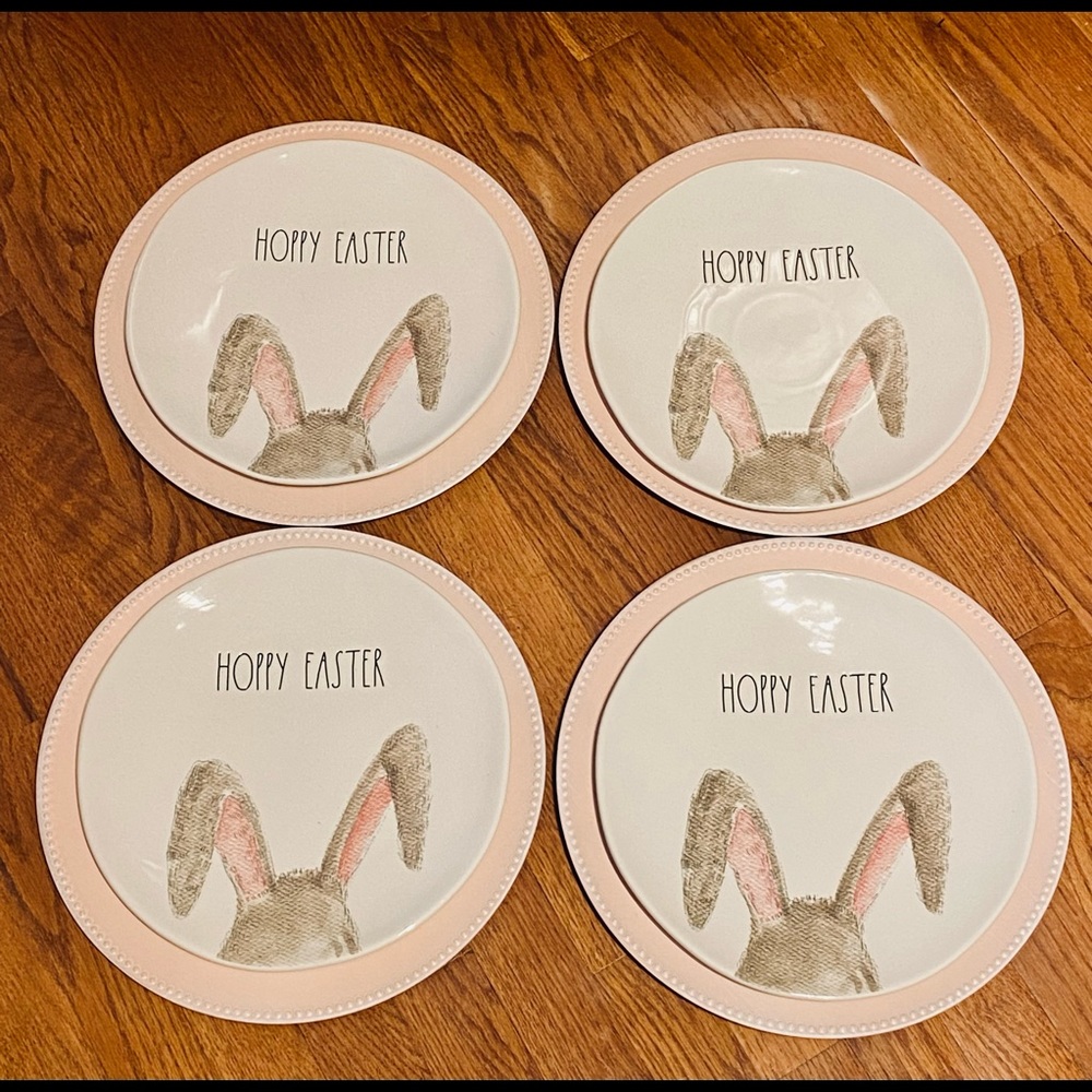 Rae Dunn Hoppy Easter Dinner Plates and Chargers